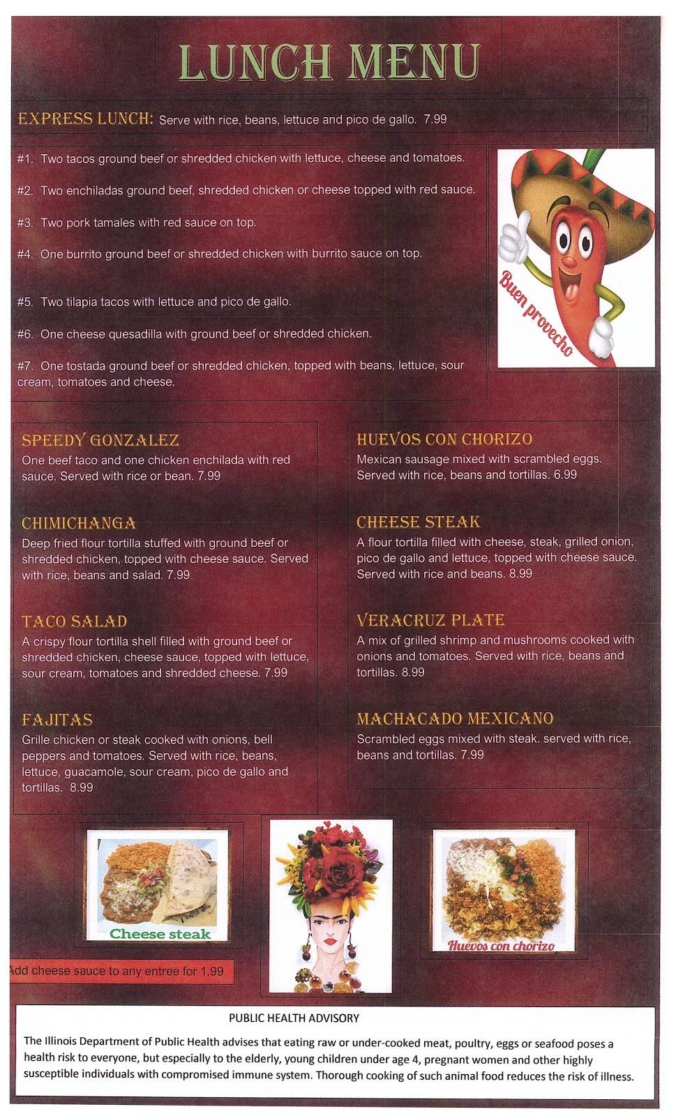 Frida Mexican Restaurant | restaurant | 720 E Jackson St, Auburn, IL 62615, USA | 2174384600 OR +1 217-438-4600