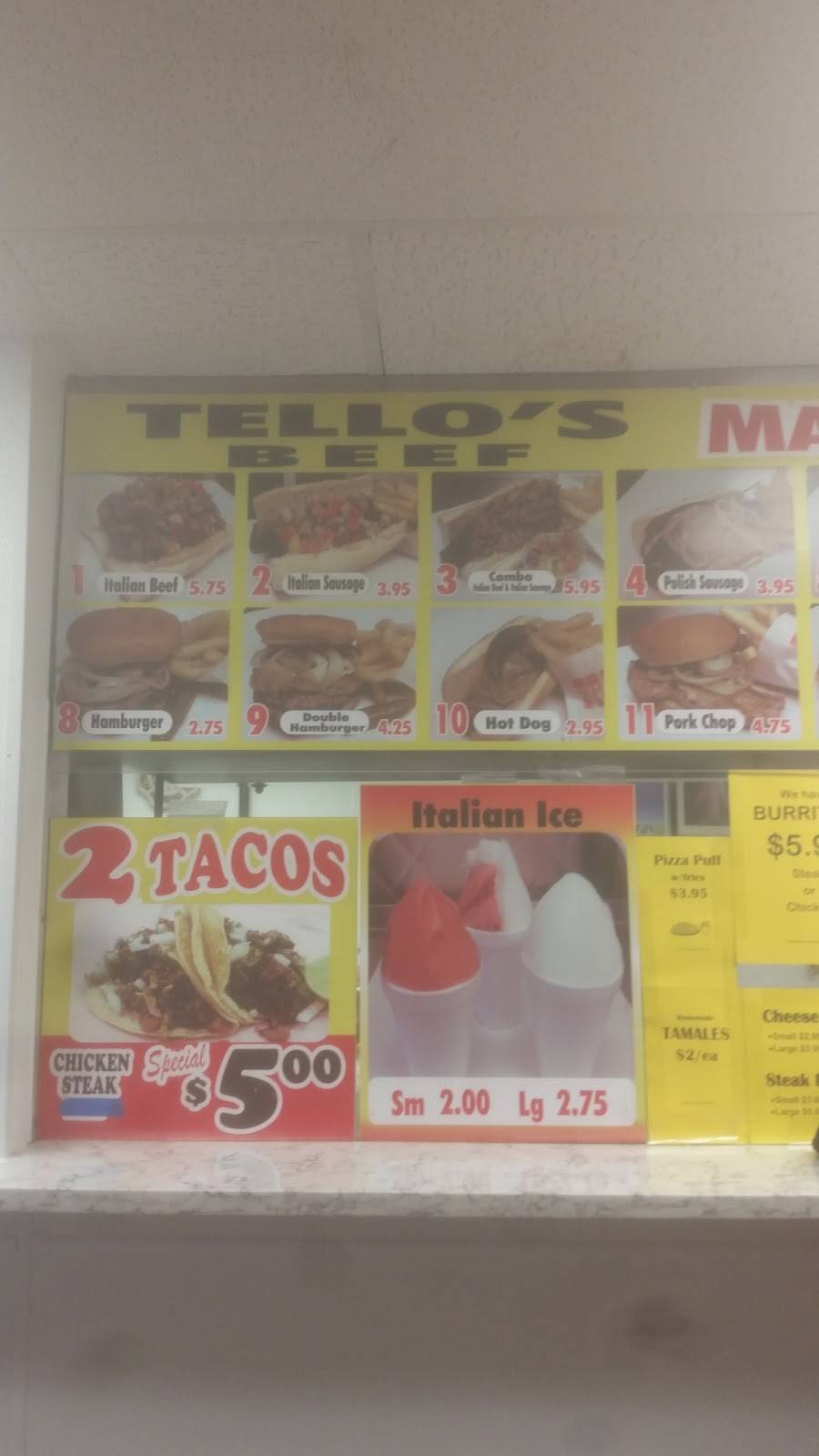 Maxwell St. Tellos Beef | restaurant | 711 Roosevelt Rd, Maywood, IL 60153, USA | 7082238312 OR +1 708-223-8312