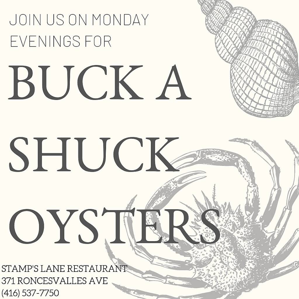 Stamps Lane Restaurant | restaurant | 371 Roncesvalles Ave, Toronto, ON M6R 2M8, Canada | 4165377750 OR +1 416-537-7750