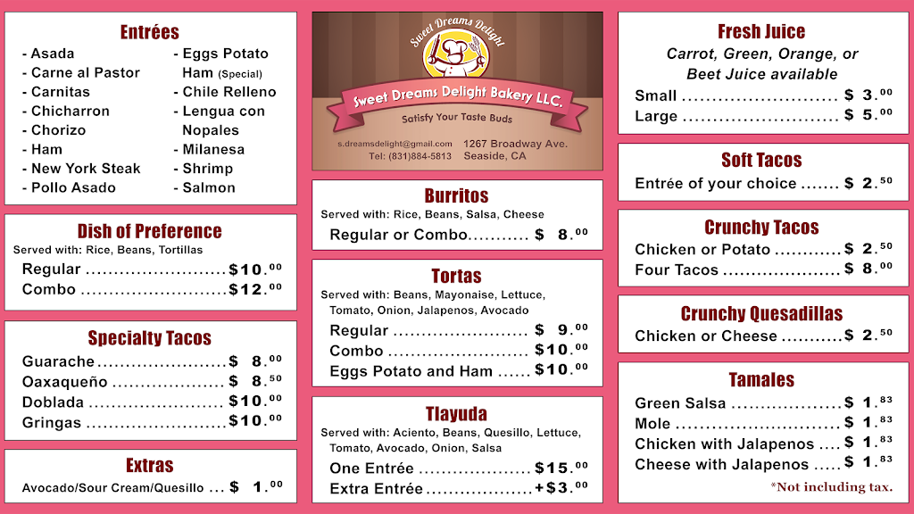 Sweet dreams delight | bakery | 1267 Broadway Ave, Seaside, CA 93955, USA | 8318845813 OR +1 831-884-5813