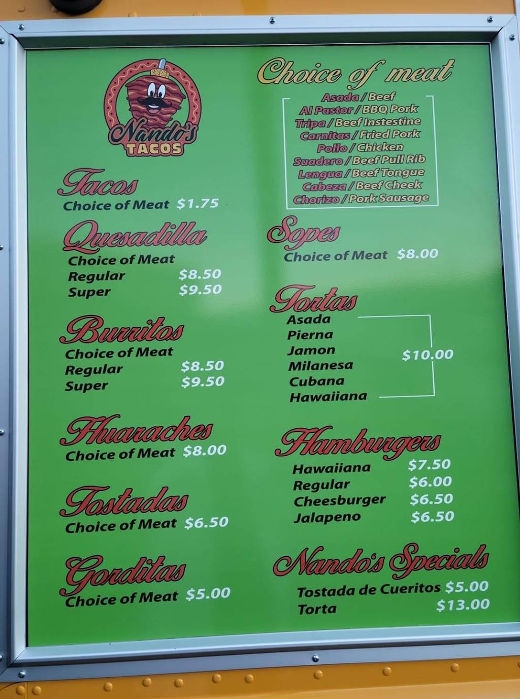 Nandos Tacos | restaurant | 175 Sebastopol Rd, Santa Rosa, CA 95407, USA | 7079750315 OR +1 707-975-0315