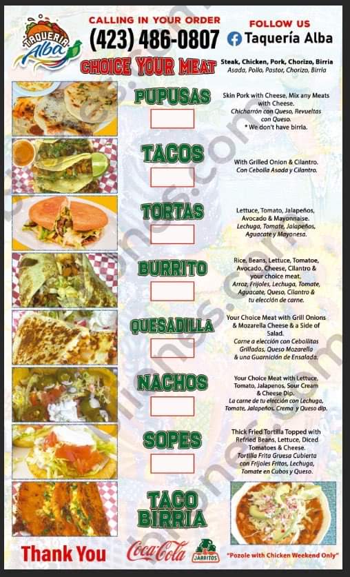 Taqueria Alba | restaurant | 3401 Brainerd Rd, Chattanooga, TN 37411, USA | 4234860807 OR +1 423-486-0807