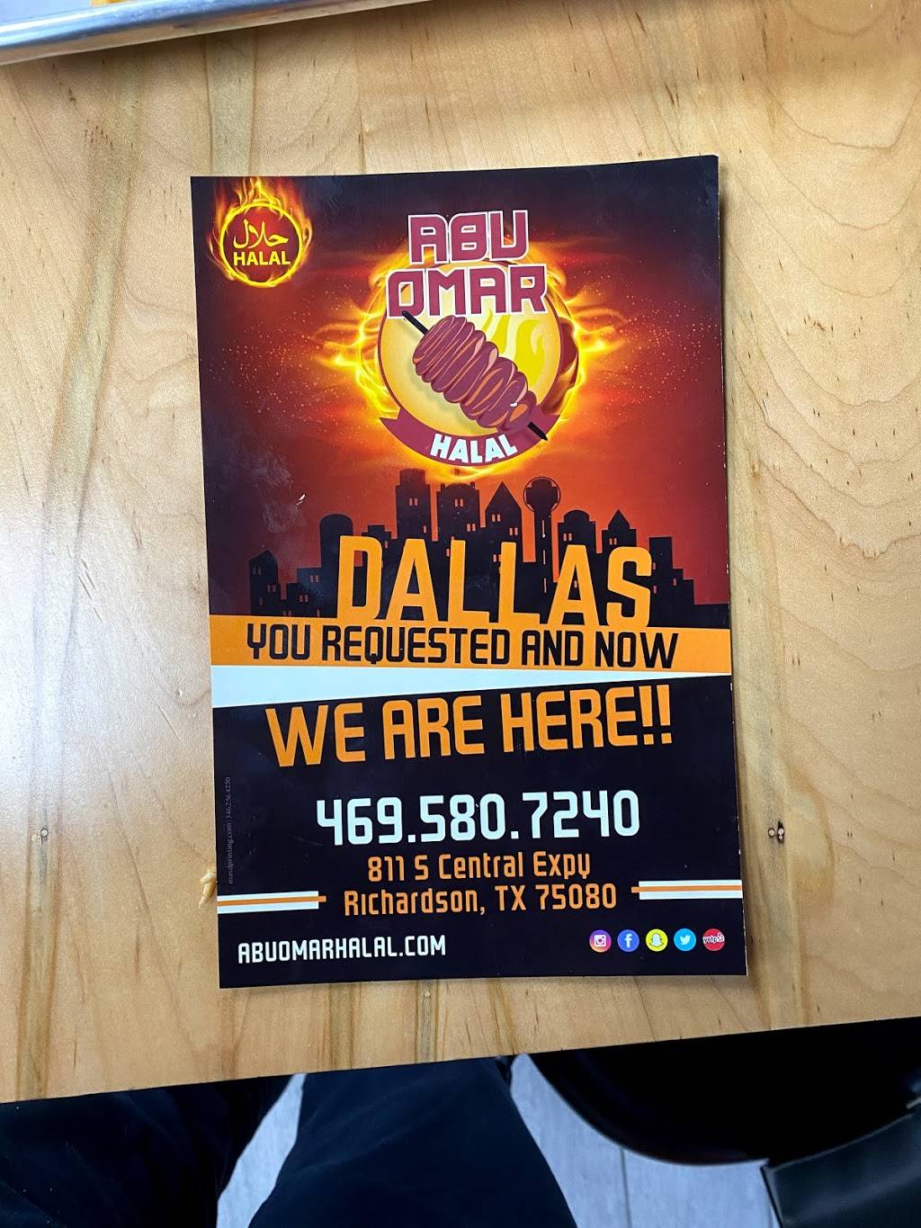 Abu Omar Halal | restaurant | 800 E Arapaho Rd Suite 120, Richardson, TX 75081, USA | 4695807240 OR +1 469-580-7240