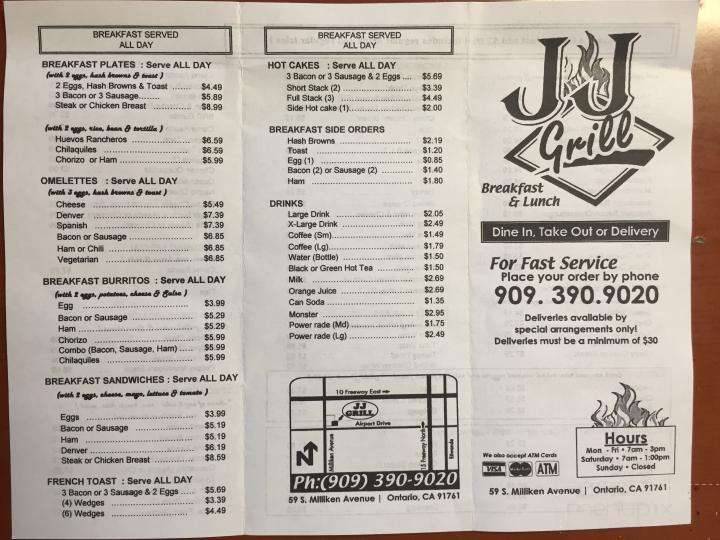 J J Grill | restaurant | 59 N Milliken Ave # 101, Ontario, CA 91761, USA | 9093909020 OR +1 909-390-9020