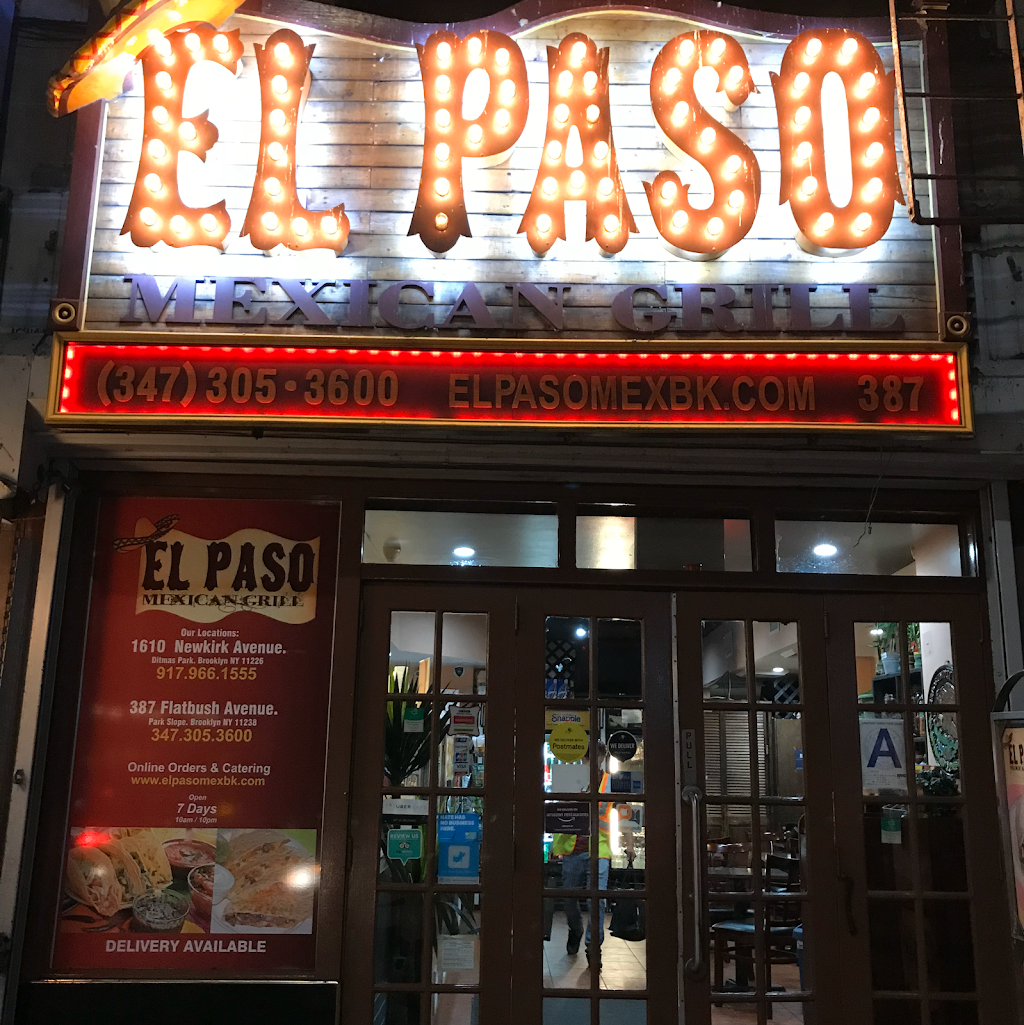 El Paso Mexican Grill 2 Flatbush | restaurant | 387 Flatbush Ave, Brooklyn, NY 11238, USA | 3473053600 OR +1 347-305-3600