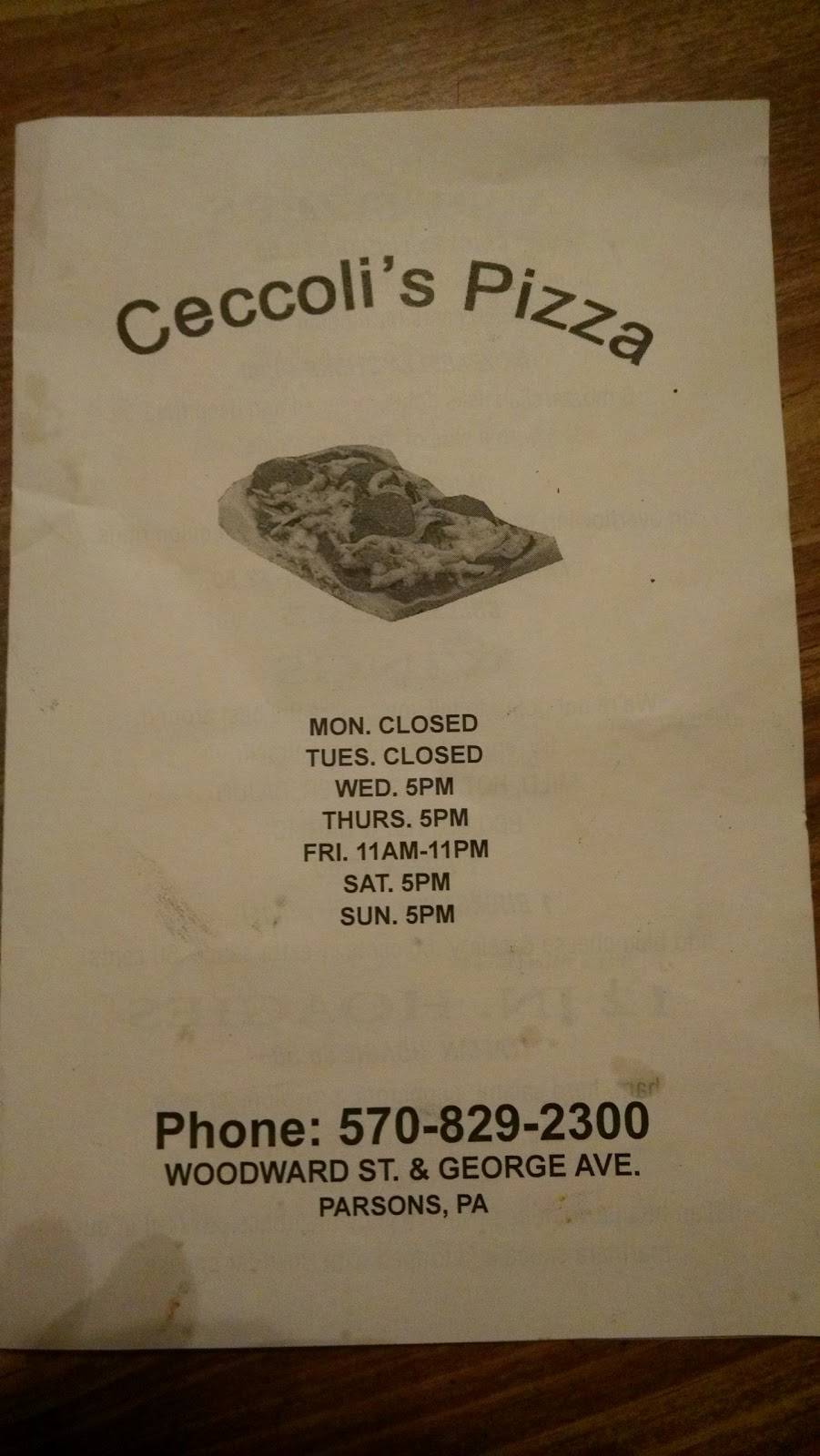 Ceccolis Pizza | restaurant | 13 Woodward St, Wilkes-Barre, PA 18705, USA | 5708292300 OR +1 570-829-2300