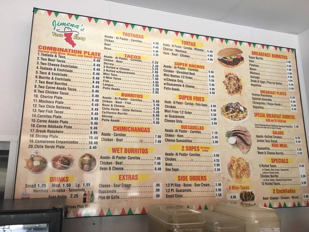 Jimenas taco shop | restaurant | 3795 N West Ave, Fresno, CA 93705, USA | 5594923357 OR +1 559-492-3357