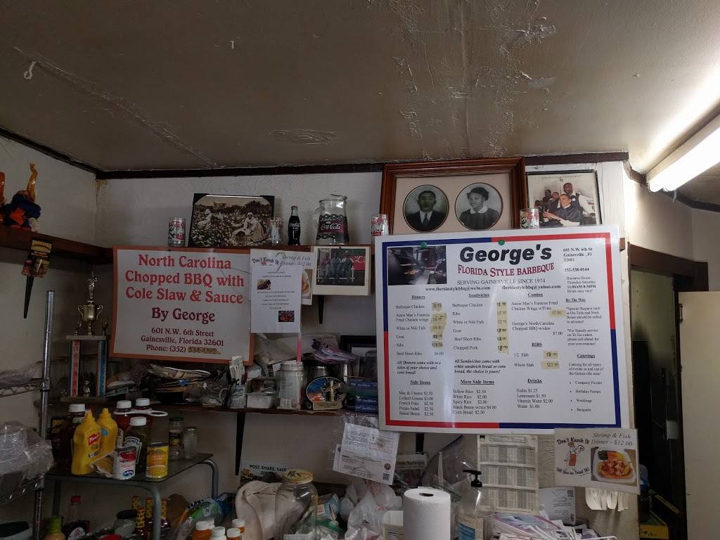 Georges Florida Style Barbeque | restaurant | 601 NW 6th St, Gainesville, FL 32601, USA | 3525380144 OR +1 352-538-0144