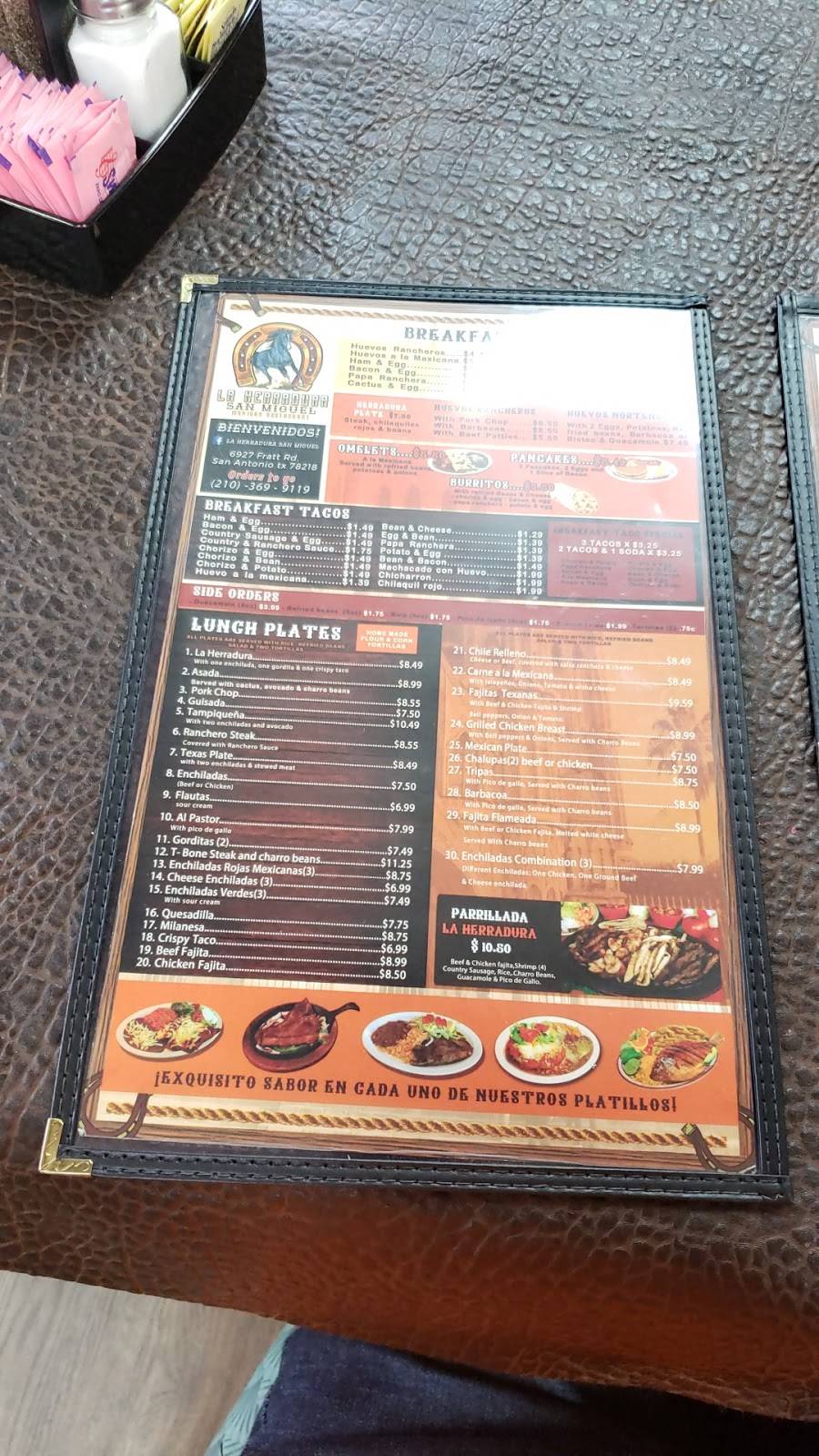 La herradura san miguel | restaurant | 6927 Fratt Rd, San Antonio, TX 78218, USA | 2103699119 OR +1 210-369-9119