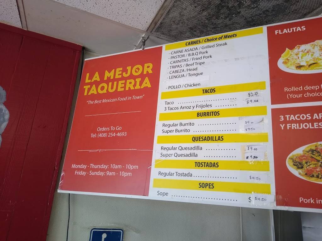 La mejor taqueria | restaurant | 2003 Story Rd, San Jose, CA 95122, USA | 4082544693 OR +1 408-254-4693