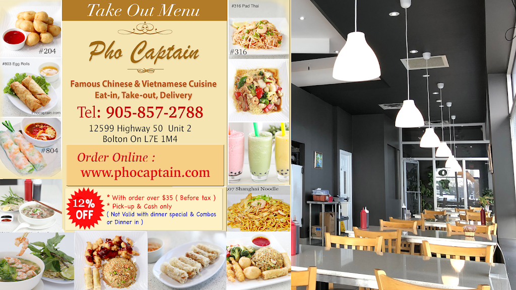 Pho Captain | restaurant | 12599 Hwy 50 unit 2, Bolton, ON L7E 1M4, Canada | 9058572788 OR +1 905-857-2788