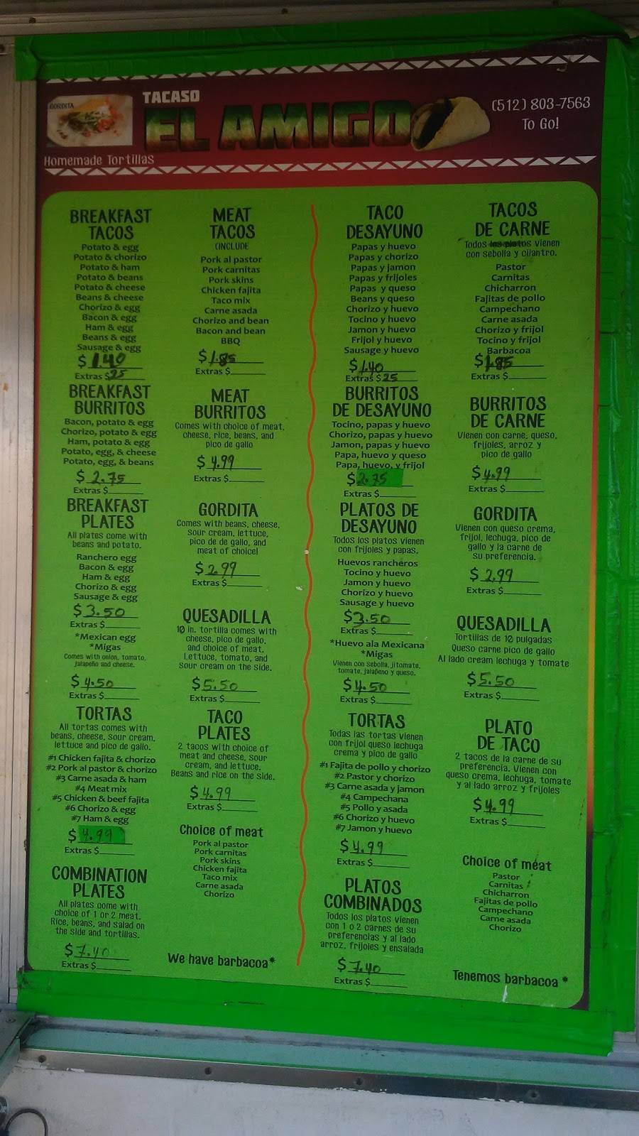 El Amigo Taco | restaurant | 8663-8667 Spicewood Springs Rd, Austin, TX 78759, USA | 5128037563 OR +1 512-803-7563