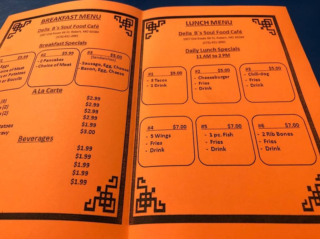 Della B’s Soul Food Cafe | restaurant | 1057 Old Rte 66, St Robert, MO 65584, USA | 5734512091 OR +1 573-451-2091