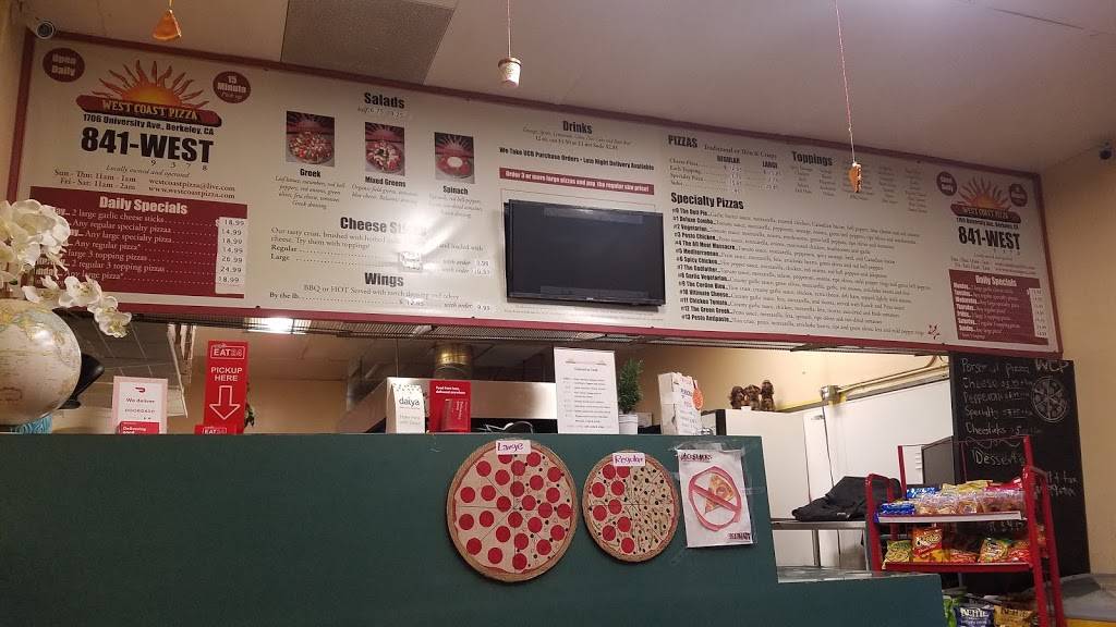 West Coast Pizza | restaurant | 1706 University Ave, Berkeley, CA 94703, USA | 5108419378 OR +1 510-841-9378