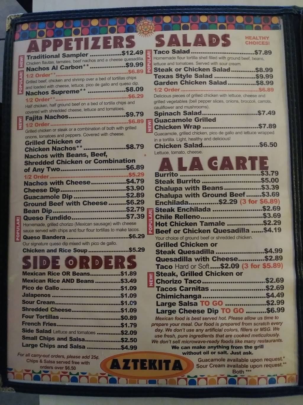 Aztekita Restaurant | restaurant | 128 N Davenport St, Metamora, IL 61548, USA | 3093676050 OR +1 309-367-6050