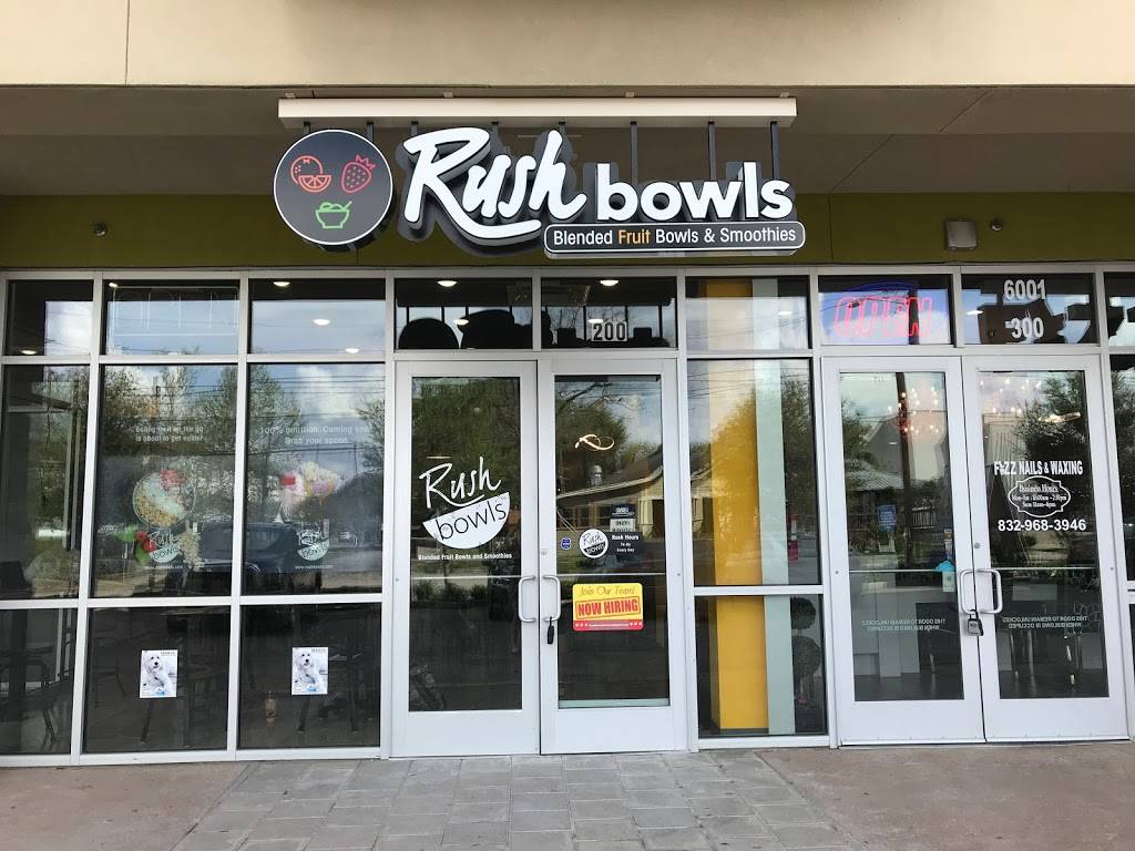 Rush Bowls | restaurant | 6001 Washington Ave Suite 200, Houston, TX 77007, USA | 8326492348 OR +1 832-649-2348
