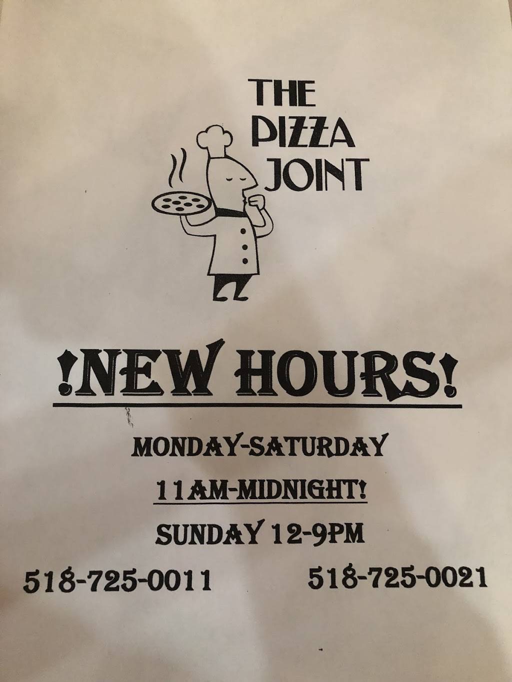 The Pizza Joint | restaurant | 151 N Main St, Gloversville, NY 12078, USA | 5187250011 OR +1 518-725-0011