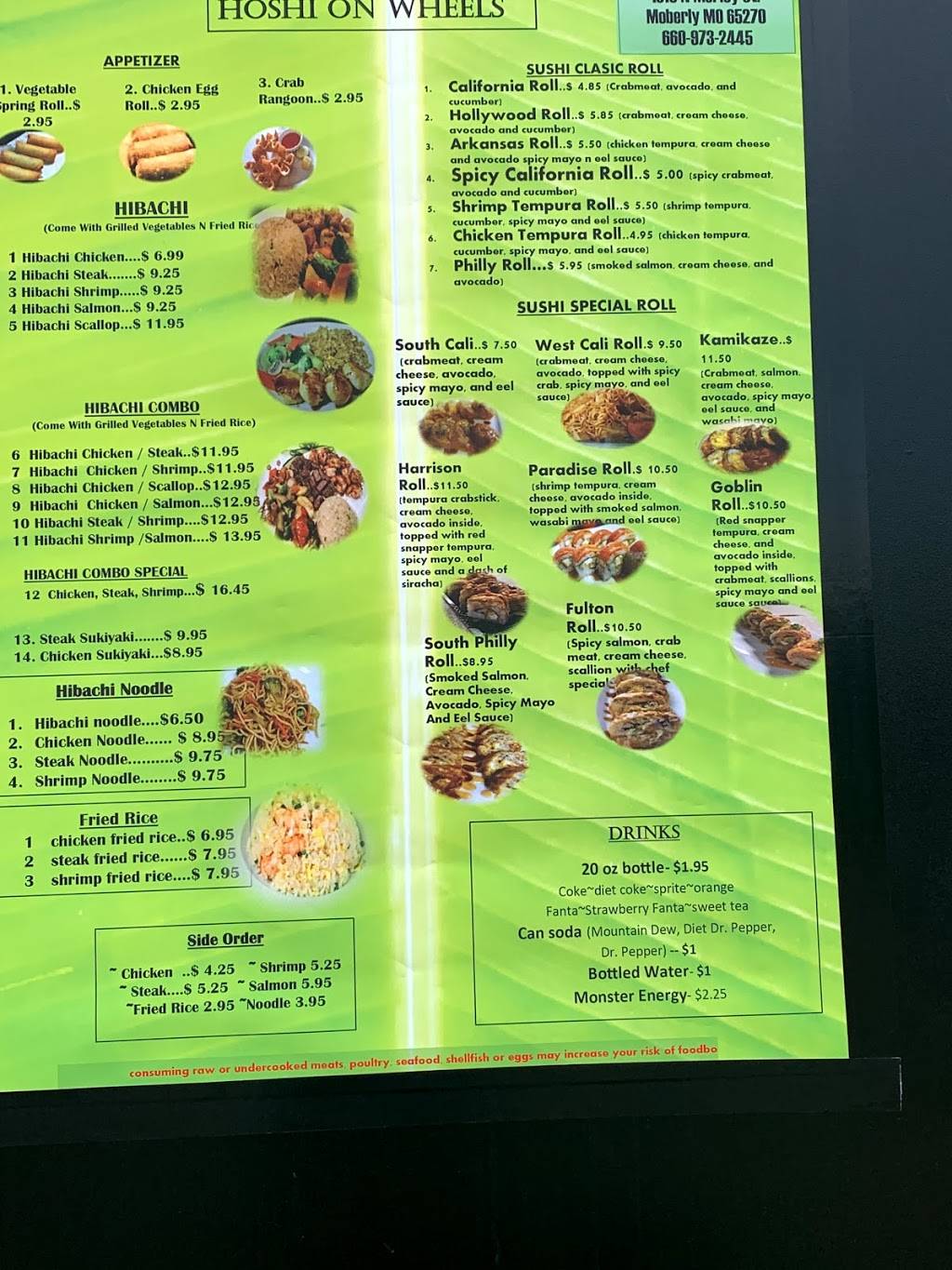 Hoshi on Wheels Moberly | restaurant | 1319 N Morley St, Moberly, MO 65270, USA | 6609732445 OR +1 660-973-2445