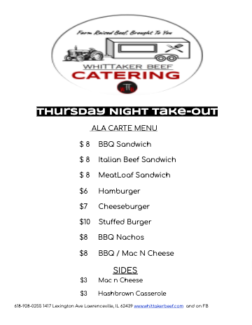 Whittaker Beef | restaurant | 1417 Lexington Ave, Lawrenceville, IL 62439, USA | 6189280255 OR +1 618-928-0255