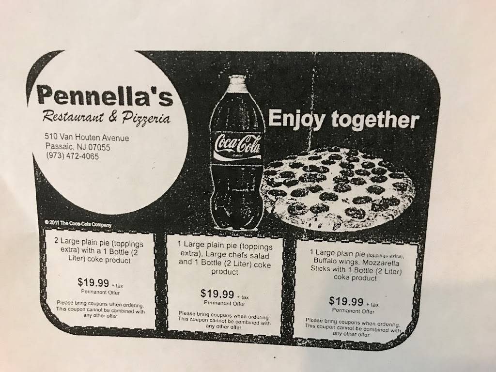 Pennellas Restaurant & Pizzeria | restaurant | 510 Van Houten Ave, Passaic, NJ 07055, USA | 9734724065 OR +1 973-472-4065