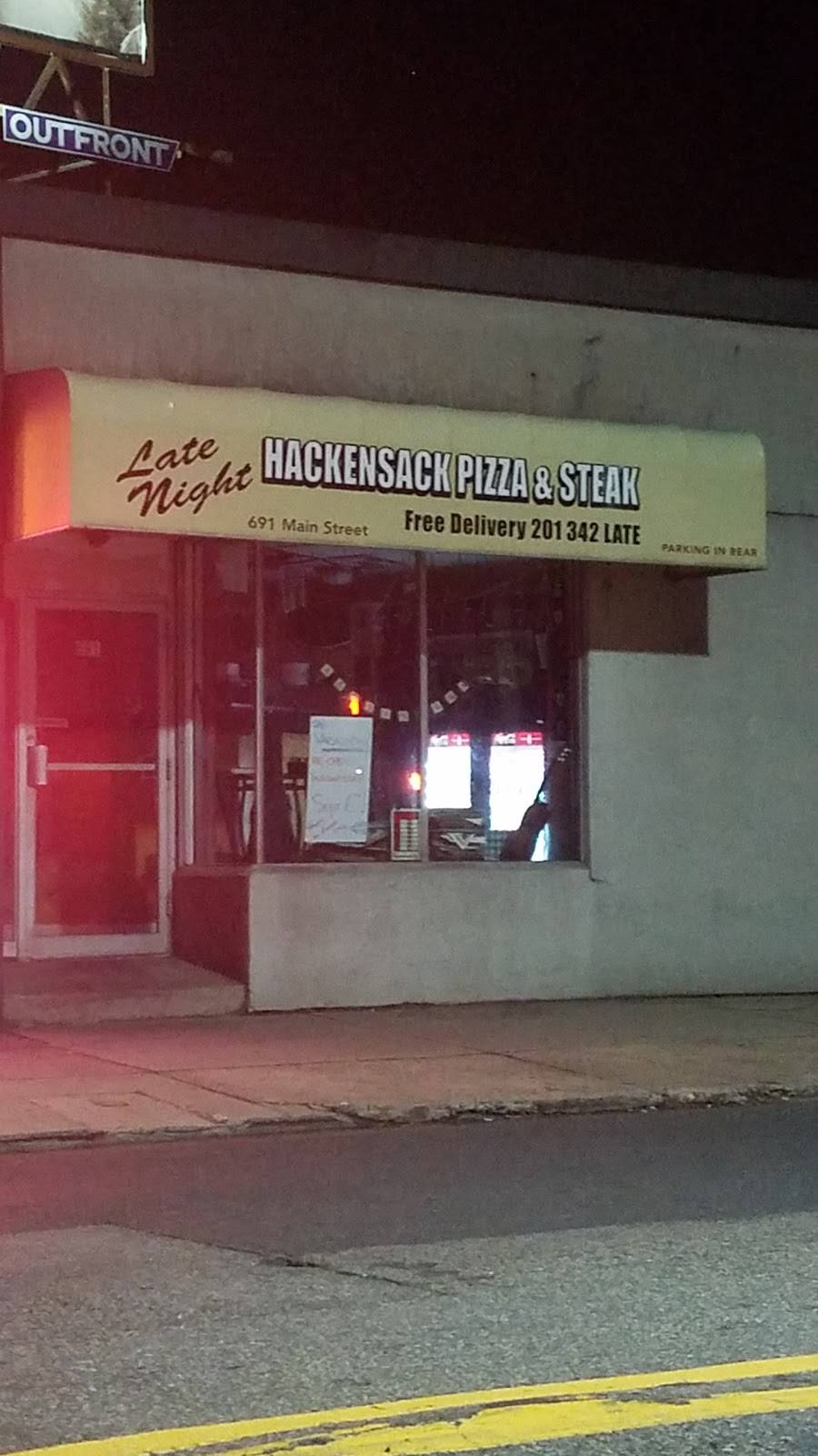 Late Nite Hackensack Pizza & Steak | restaurant | 691 Main St, Hackensack, NJ 07601, USA | 2013425283 OR +1 201-342-5283