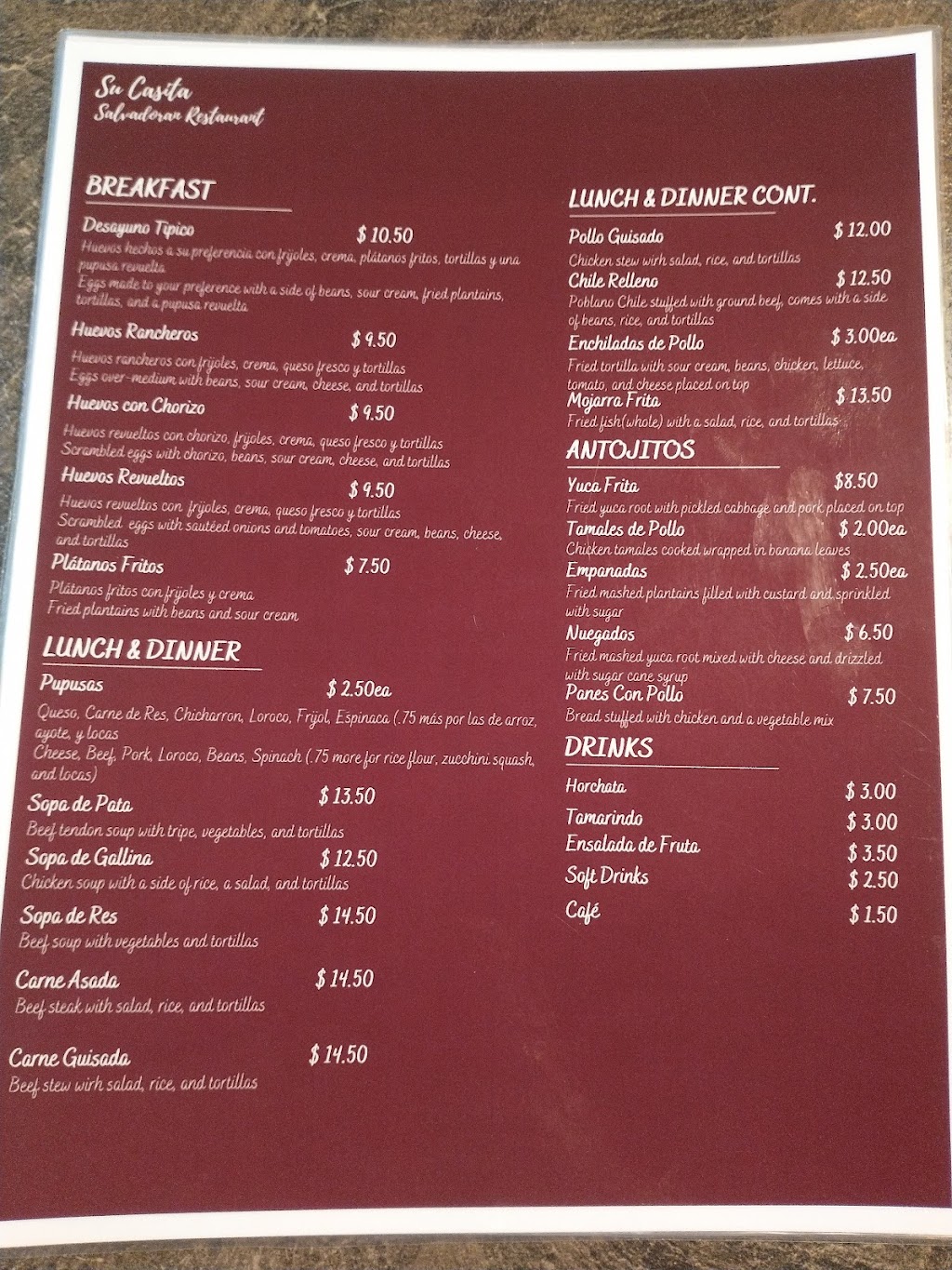 Su casita salvadoran | restaurant | 127 E Main St, Henderson, TX 75652, USA | 9037222501 OR +1 903-722-2501