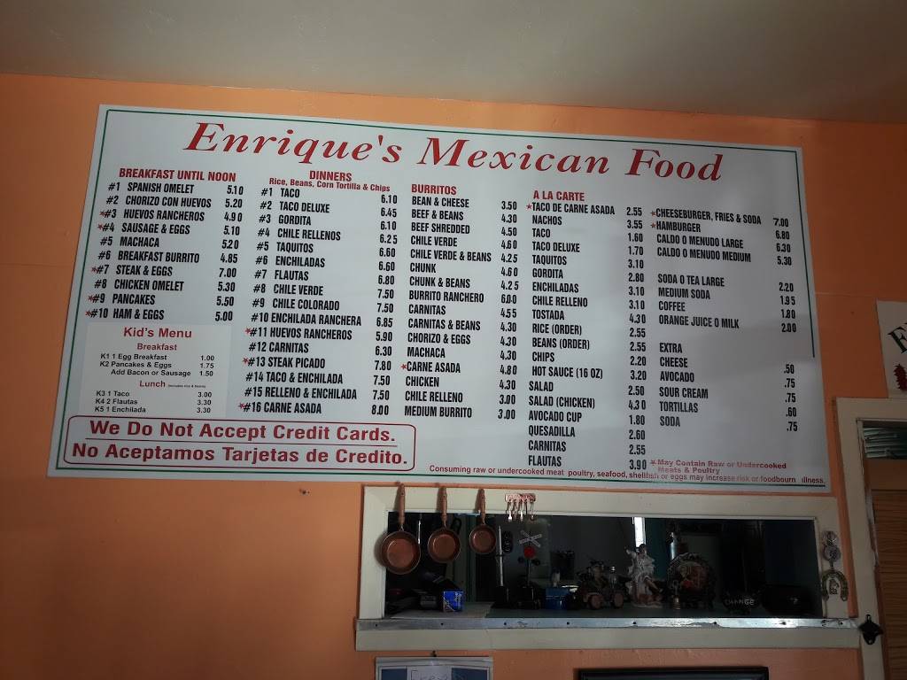 Enriques Mexican Food | restaurant | 830 W Picacho Ave, Las Cruces, NM 88005, USA | 5756470240 OR +1 575-647-0240