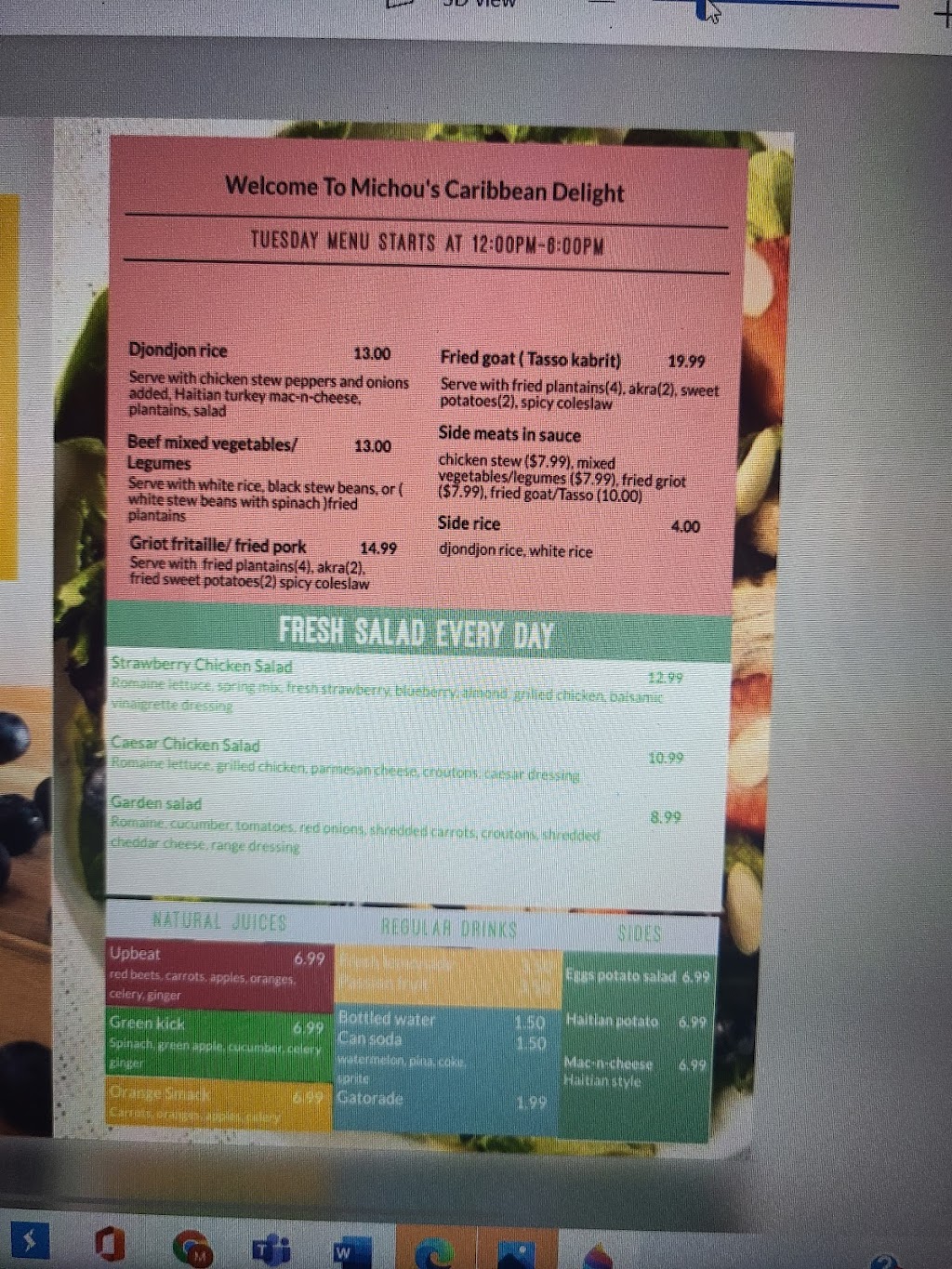 Michous Caribbean Delight LLC | restaurant | 5491Northwest, 15th Street, Margate, FL 33063, United States | 7542073839 OR +1 754-207-3839