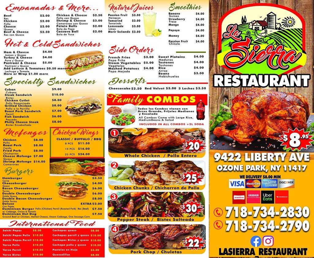 La sierra restaurant | restaurant | 94-22 Liberty Ave, Queens, NY 11417, USA | 7187342790 OR +1 718-734-2790