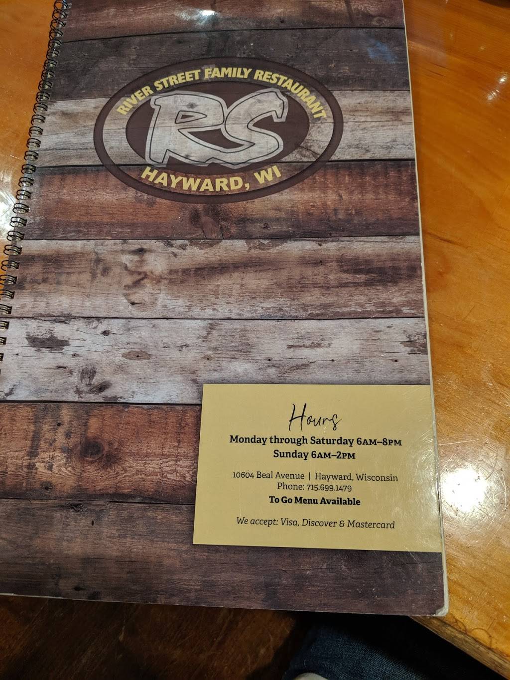 River Street family restaurant | restaurant | 10604 Beal Ave, Hayward, WI 54843, USA | 7156991479 OR +1 715-699-1479