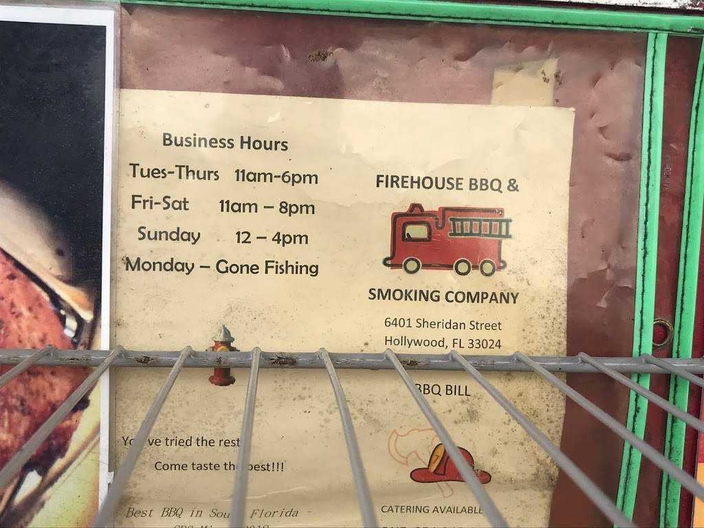 Firehouse BBQ & Smoking Co. | restaurant | 6401 Sheridan St, Hollywood, FL 33024, USA | 9542459706 OR +1 954-245-9706