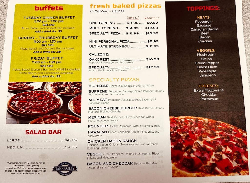 Oakcrest Pizza | restaurant | 2203 Fayetteville Rd, Van Buren, AR 72956, USA | 4794715805 OR +1 479-471-5805
