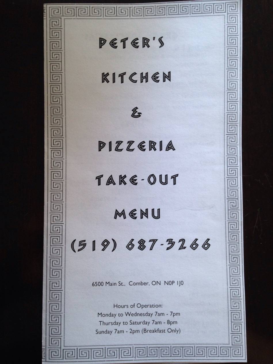 Peters Kitchen | restaurant | 6500 Main St, Comber, ON N0P 1J0, Canada | 5196873266 OR +1 519-687-3266