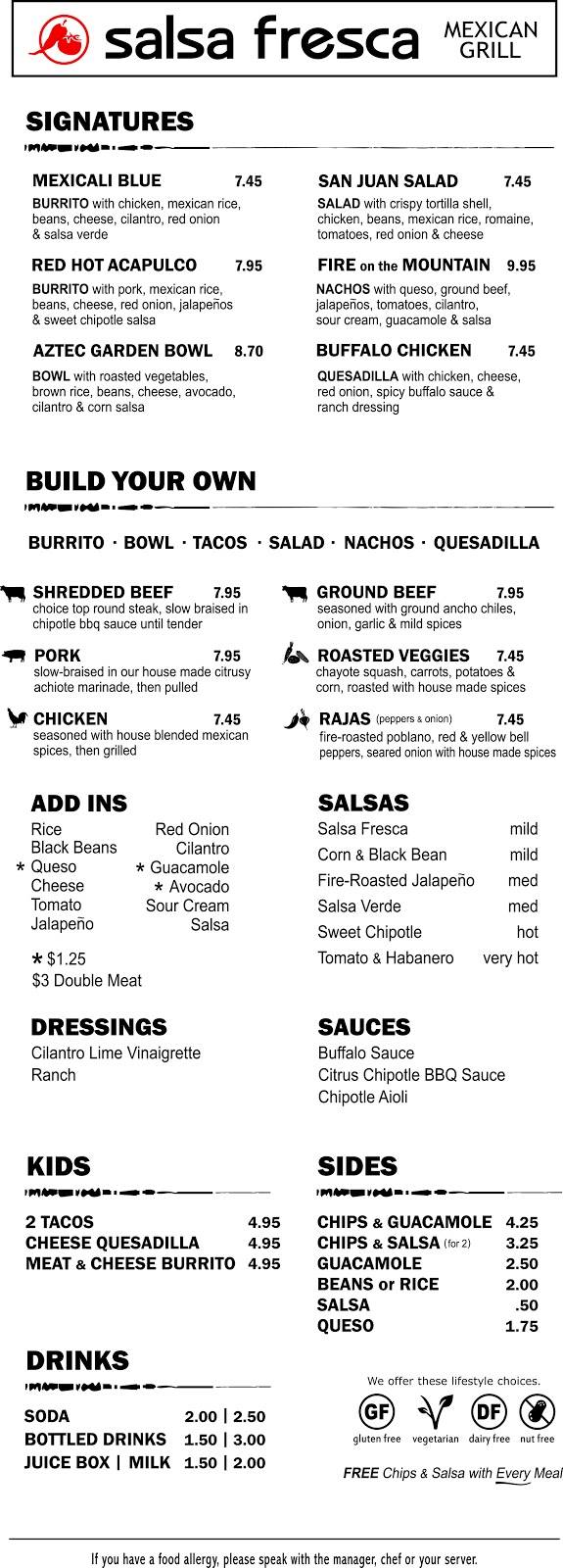 Salsa Fresca Mexican Grill | restaurant | 3434 North Rd, Poughkeepsie, NY 12601, USA | 8453374646 OR +1 845-337-4646