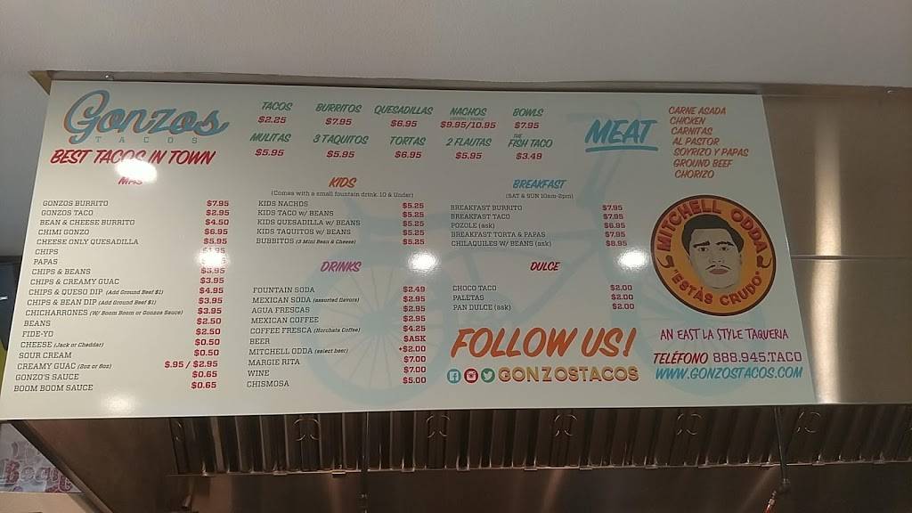 Gonzos Tacos | restaurant | 825 N Harbor Blvd, Fullerton, CA 92832, USA | 8889458226 OR +1 888-945-8226