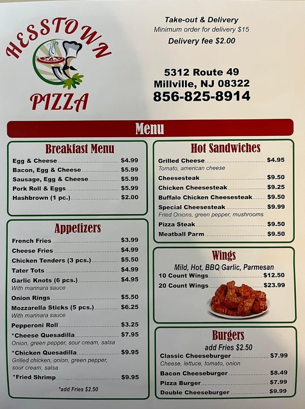 Hesstown Pizza | restaurant | 5312 NJ-49, Millville, NJ 08332, USA | 8568258914 OR +1 856-825-8914