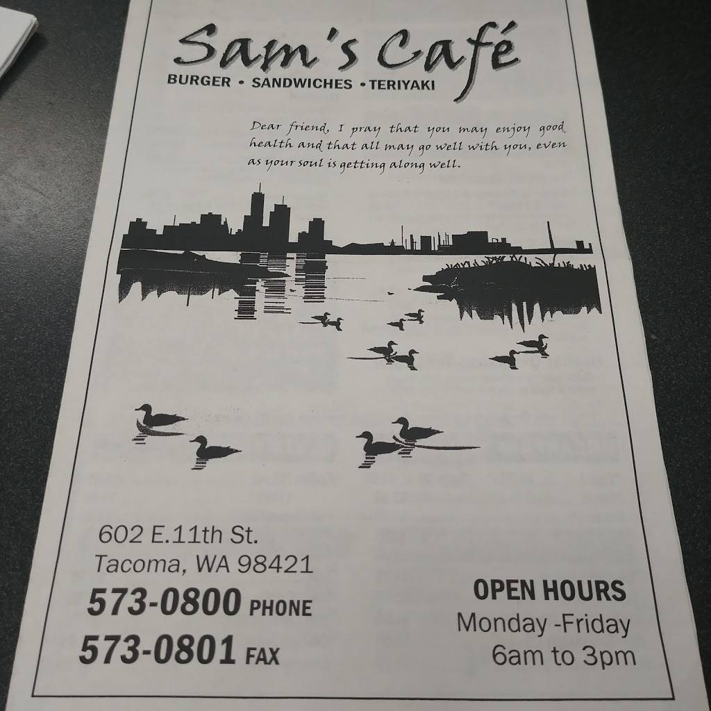 Sams Cafe | meal takeaway | 602 E 11th St, Tacoma, WA 98421, USA | 2535730800 OR +1 253-573-0800