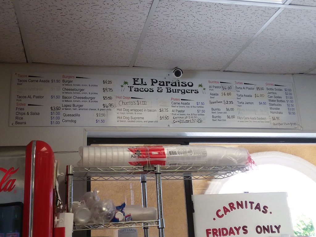 El Paraiso Tacos & Burgers | restaurant | 2415 Gordon Dr, Kingman, AZ 86409, USA | 9282631909 OR +1 928-263-1909