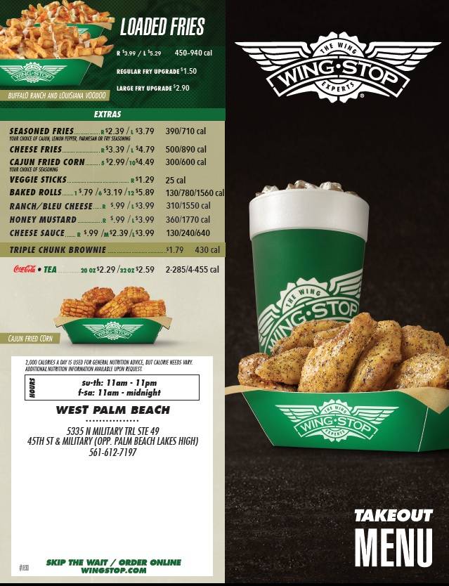 Wingstop | restaurant | 5335 N Military Trl Ste 49, West Palm Beach, FL 33407, USA | 5616127197 OR +1 561-612-7197