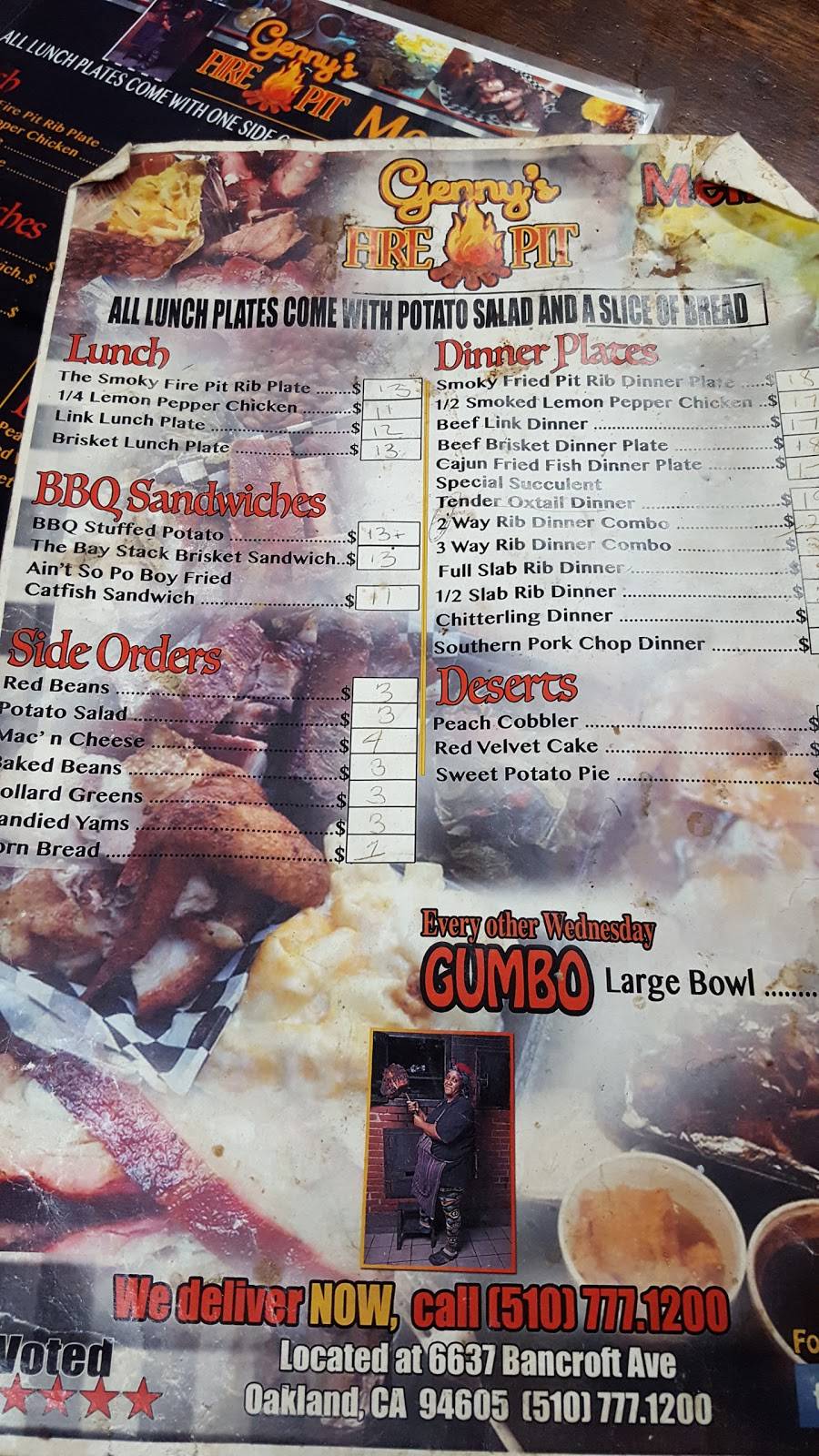 Gennys Fire Pit | restaurant | 6637 Bancroft Ave, Oakland, CA 94605, USA | 5107771200 OR +1 510-777-1200