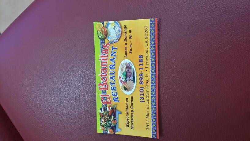 El Botanitas | restaurant | 3614 Martin Luther King Jr Blvd, Lynwood, CA 90262, USA | 3108981188 OR +1 310-898-1188