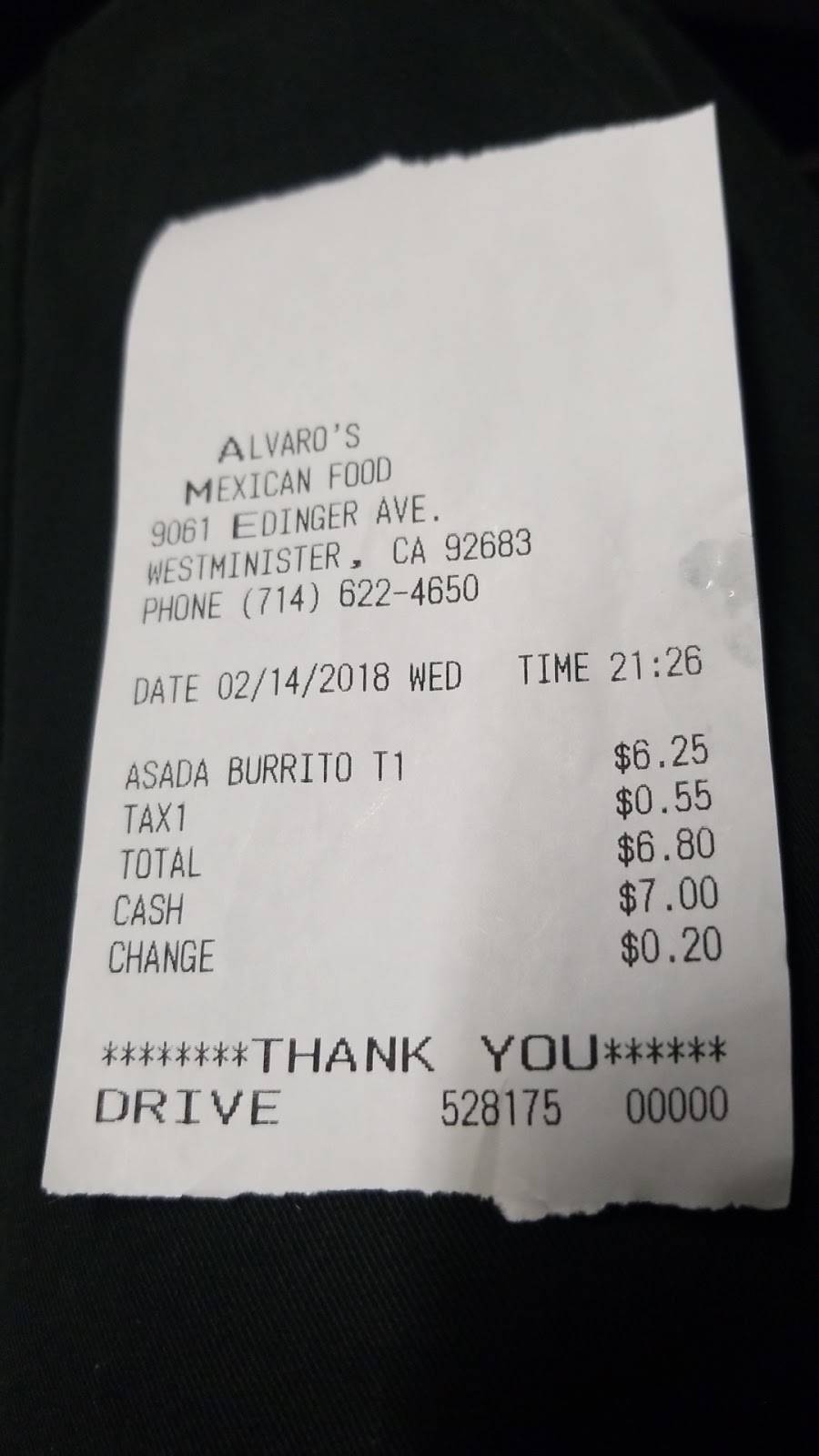 Alvaro’s Mexican Food | restaurant | 9061 Edinger Ave, Westminster, CA 92683, USA | 7146224650 OR +1 714-622-4650