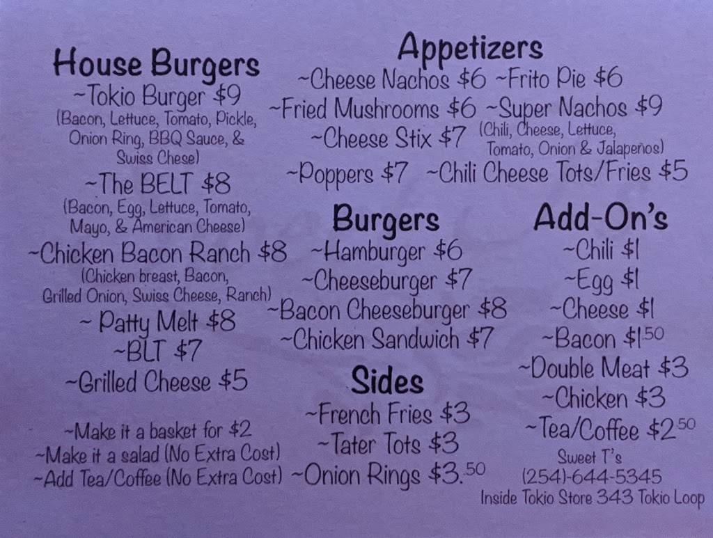 Sweet Ts | restaurant | 343 Tokio Loop, West, TX 76691, USA | 2546445345 OR +1 254-644-5345