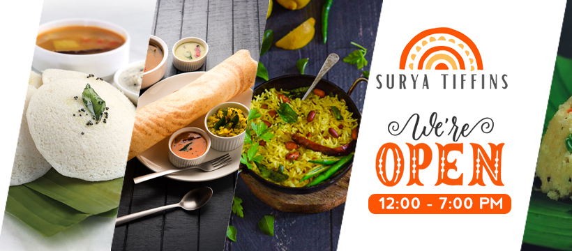 Surya Tiffins | restaurant | 776 Illinois Rte 59, Naperville, IL 60540, USA | 6303325555 OR +1 630-332-5555