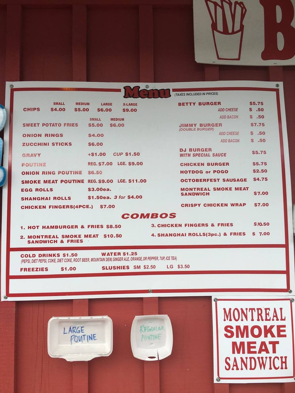 Bettys Chips | restaurant | 988 Centre St, Braeside, ON K0A 1G0, Canada | 6136234857 OR +1 613-623-4857