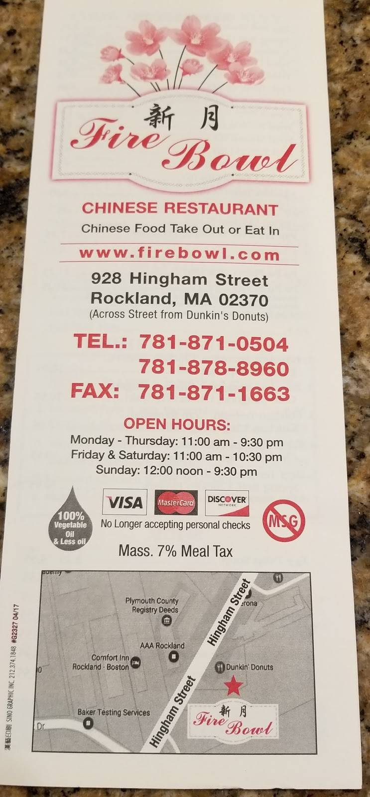 Fire Bowl Asian Cuisine | restaurant | 928 Hingham St, Rockland, MA 02370, USA | 7818788960 OR +1 781-878-8960