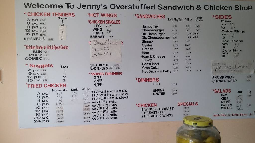 Jennys Overstuffed PO Boys | restaurant | 114 N Airline Ave, Gramercy, LA 70052, USA | 2258690899 OR +1 225-869-0899