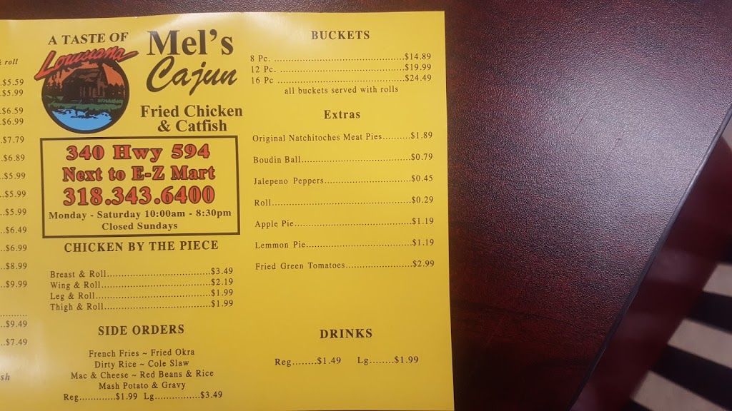 Mels Cajun Fried Chicken & Catfish | meal takeaway | 340 LA-594, Monroe, LA 71203, USA | 3183436400 OR +1 318-343-6400