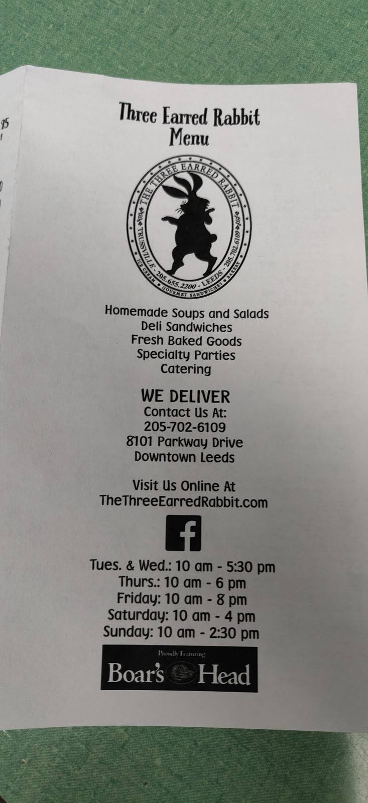 Three Earred Rabbit | restaurant | 8101 Parkway Dr, Leeds, AL 35094, USA | 2057026109 OR +1 205-702-6109