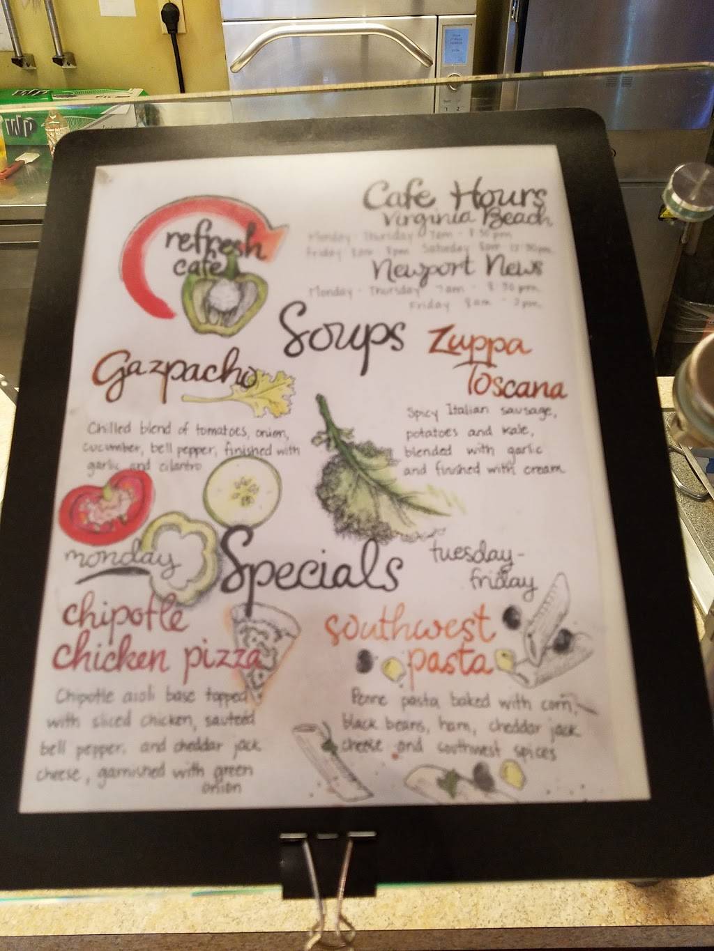 Refresh Cafe | restaurant | 5555 Greenwich Rd, Virginia Beach, VA 23462, USA | 7575173903 OR +1 757-517-3903